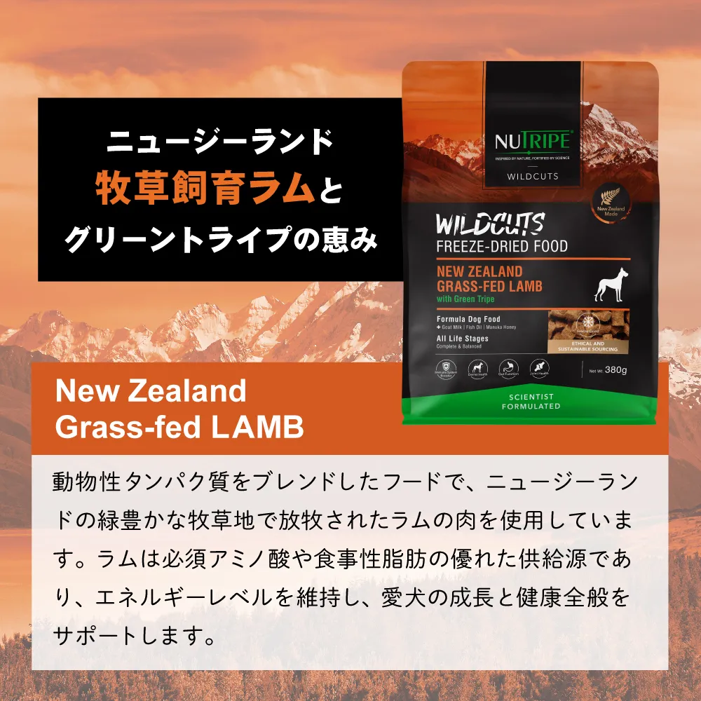 ニュートライプ ワイルドカット フリーズドライ ラムwithグリーントライプ 15g