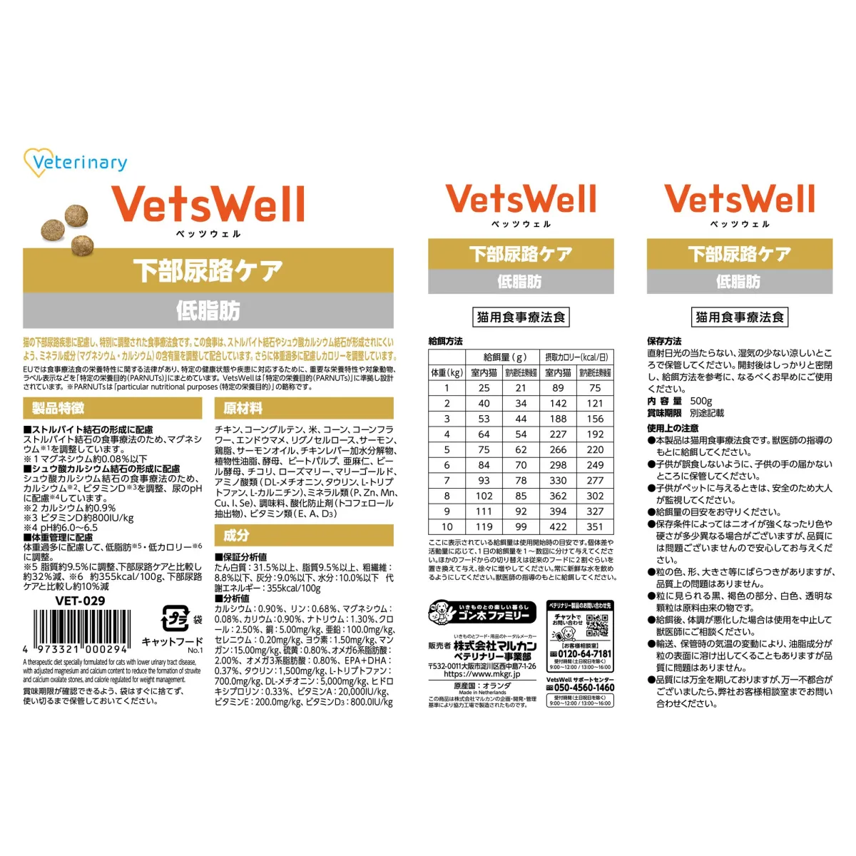 ベッツウェル 猫用食事療法食 下部尿路ケア 低脂肪