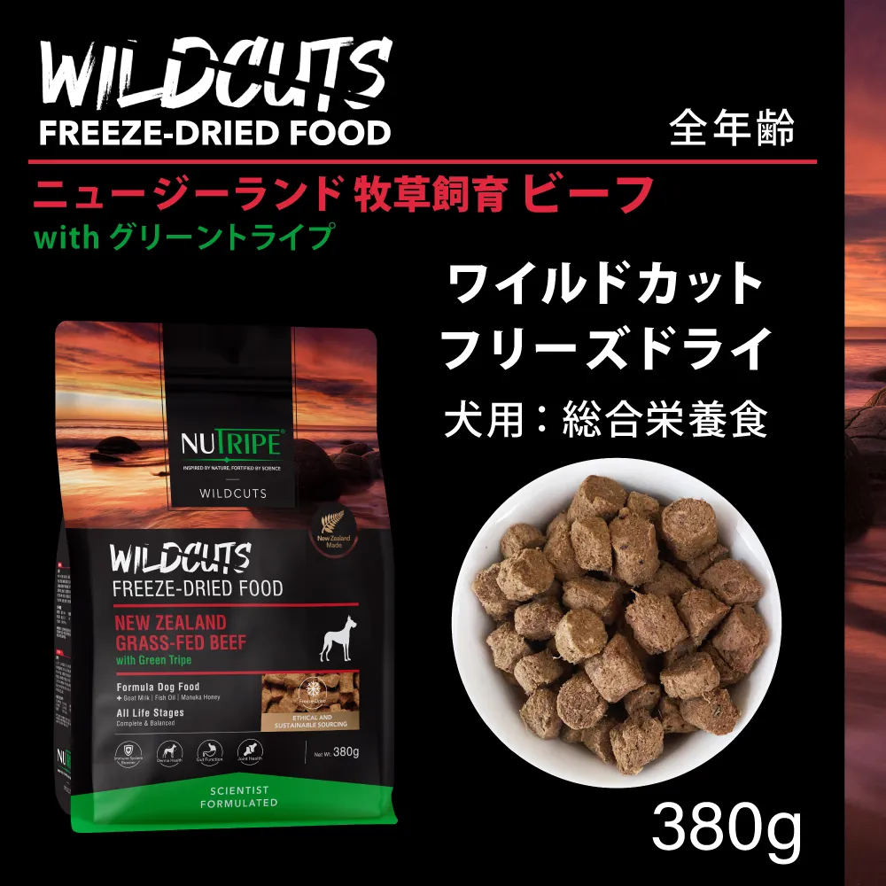 ニュートライプ ワイルドカット フリーズドライ ビーフwithグリーントライプ 15g