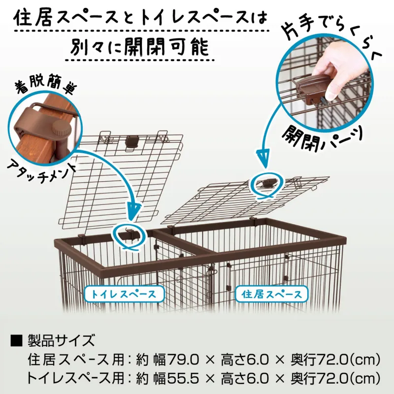 ペティオ トイレのしつけが出来る ドッグルームサークル 専用屋根面
