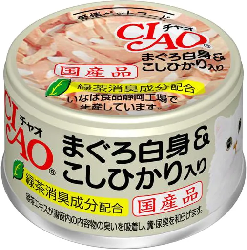 いなば CIAO ホワイティ まぐろ白身 こしひかり入り 85g×24缶