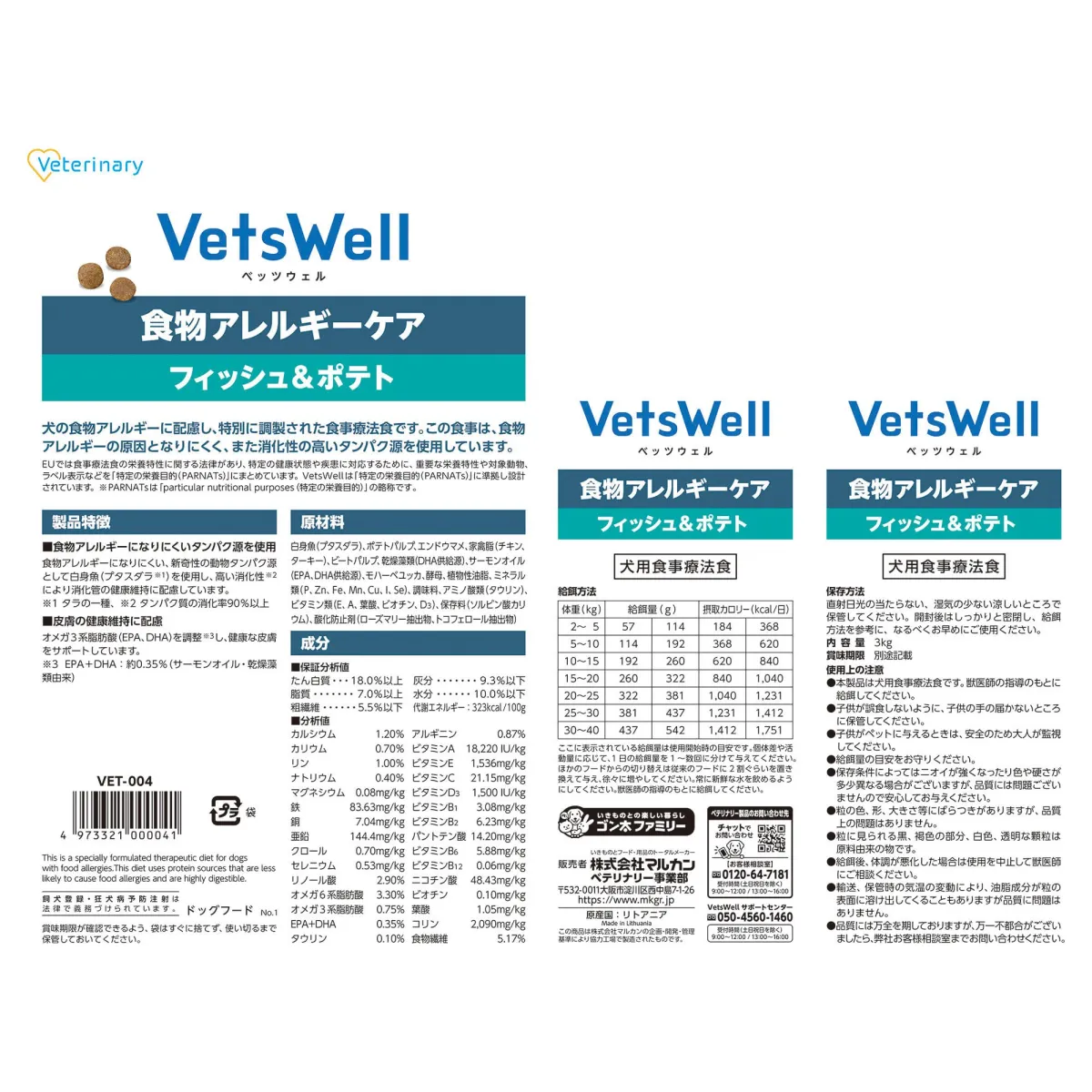 ベッツウェル 犬用食事療法食 食物アレルギーケア フィッシュ＆ポテト