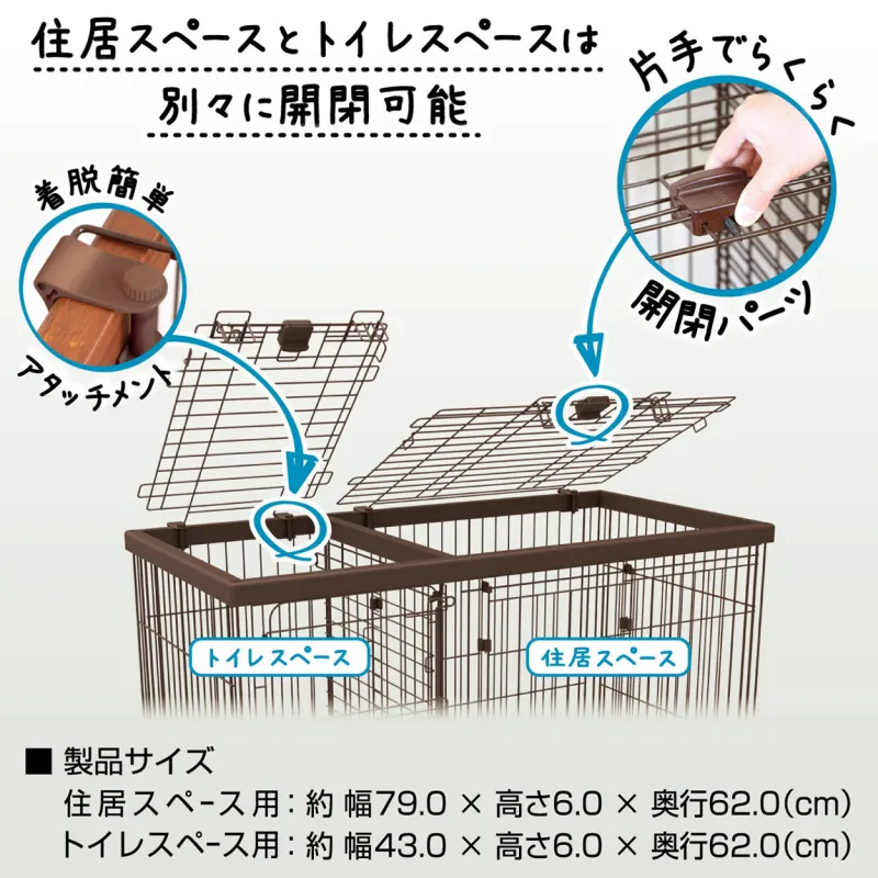 ペティオ トイレのしつけが出来る ドッグルームサークル 専用屋根面