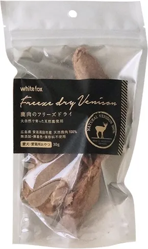 ホワイトフォックス 犬猫用 鹿肉のフリーズドライ 30g
