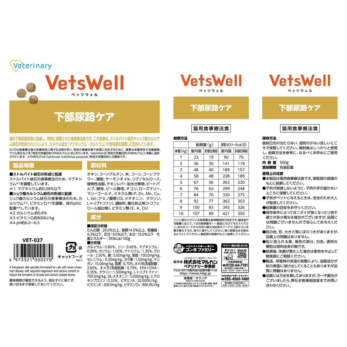 ベッツウェル 猫用食事療法食 下部尿路ケア