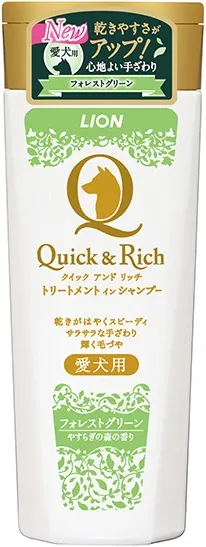 ライオン Quick&Rich トリートメントインシャンプー 全犬種用 フォレストグリーン 200ml