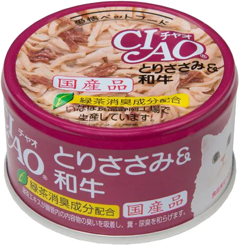 いなば CIAO ホワイティ とりささみ&和牛 85g×24缶