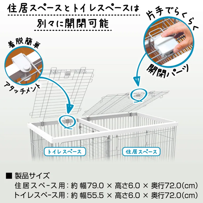 ペティオ トイレのしつけが出来る ドッグルームサークル 専用屋根面