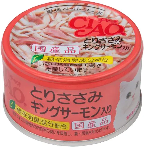 いなば CIAO ホワイティ とりささみ キングサーモン入り 85g×24缶