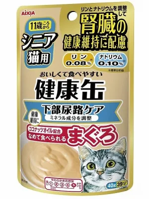 商品 シニア猫用 健康缶パウチ 下部尿路ケア まぐろ 40g×3袋 画像