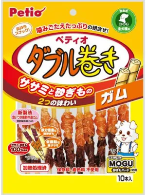 ペティオ ササミ+チキンガムMOGU 砂ぎもハード ダブル巻き ガム