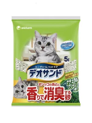デオサンド オシッコのあとに香りで消臭する砂 ナチュラルグリーンの香り 5L