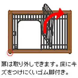 リッチェル 木製ペットサークル ダークブラウン 60-50
