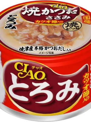 いなば CIAO とろみ 焼きかつお ささみ カツオ節入り 80g×24缶