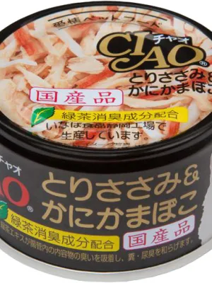 いなば CIAO ホワイティ とりささみ&かにかまぼこ 85g×24缶