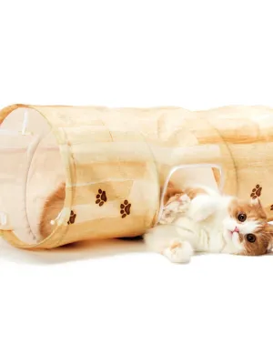 猫壱キャットトンネルスパイラル 木目柄