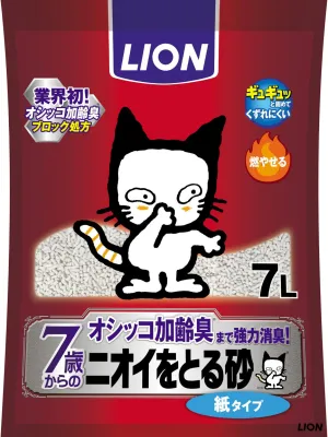 商品 ライオン ニオイをとる砂 7歳以上用 紙タイプ 7L 画像