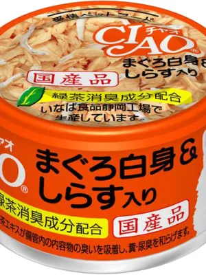 いなば CIAO ホワイティ まぐろ白身 しらす入り 85g×24缶