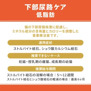 ベッツウェル 猫用食事療法食 下部尿路ケア 低脂肪