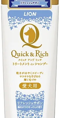 商品 ライオン Quick&Rich トリートメントインシャンプー 全犬種用 リフレッシュサボン 200ml 画像