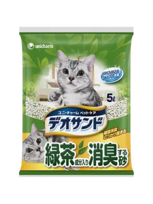 商品 デオサンド 緑茶成分入り消臭する砂 5L 画像