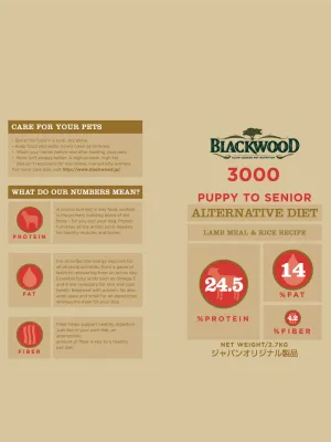 ブラックウッド 3000 ラム 全犬種 離乳後-老齢期