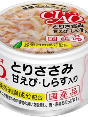 いなば CIAO ホワイティ とりささみ 甘えび・しらす入り 85g×24缶