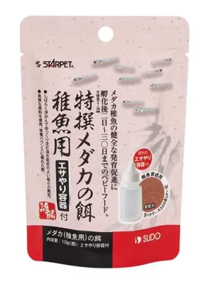商品 スドー 特撰メダカの餌 稚魚用 容器付 10g 画像