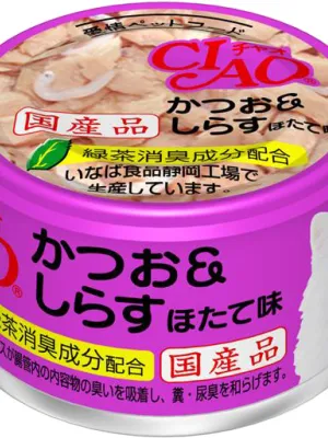 いなば CIAO ホワイティ かつお&しらす ほたて味 85g×24缶