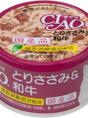 いなば CIAO ホワイティ とりささみ&和牛 85g×24缶