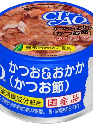 いなば CIAO ホワイティ かつお&おかか(かつお節) 85g×24缶