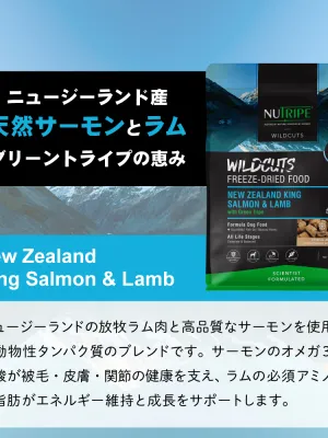 ニュートライプ ワイルドカット フリーズドライ キングサーモン&ラムwithグリーントライプ 15g