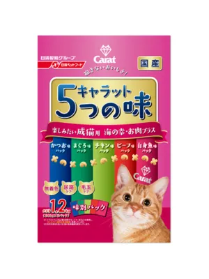 ペットライン キャラット 5つの味 楽しみたい成猫用 海の幸 お肉プラス 1.2kg