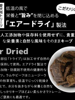 ニュートライプ ナチュラル エアードライ ラムwithグリーントライプ トリーツ 100g
