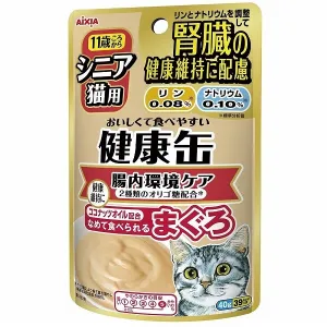 商品 シニア猫用 健康缶パウチ 腸内環境ケア まぐろ 40g×3袋 画像