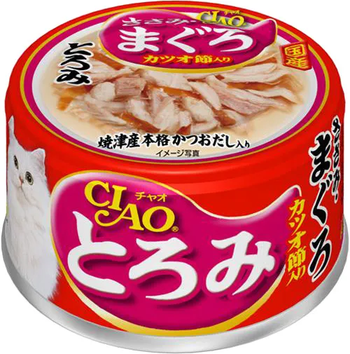 商品 いなば CIAO とろみ ささみ・まぐろ カツオ節入り 80g×24缶 画像