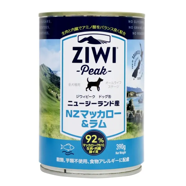 商品 ZiwiPeak ドッグ缶 ニュージーランドマッカロー&ラム 画像