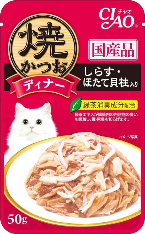 商品 いなば CIAO 焼かつおディナー しらす・ほたて貝柱入り 画像