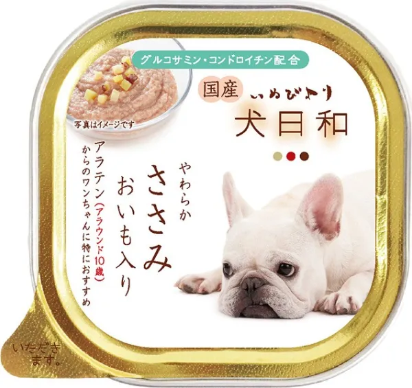 商品 犬日和トレイ アラテン やわらかささみ おいも入り 100g×3 画像