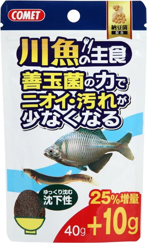 商品 コメット 川魚の主食 善玉菌の力でニオイ・汚れが少なくなる 納豆菌配合 40g 画像