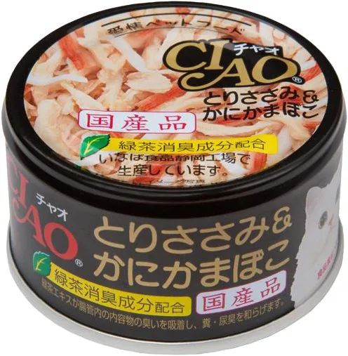 商品 いなば CIAO ホワイティ とりささみ&かにかまぼこ 85g×24缶 画像