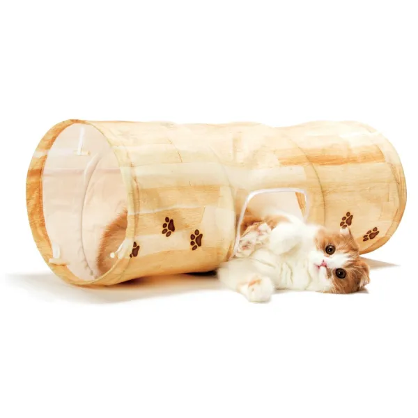 商品 猫壱キャットトンネルスパイラル 木目柄 画像