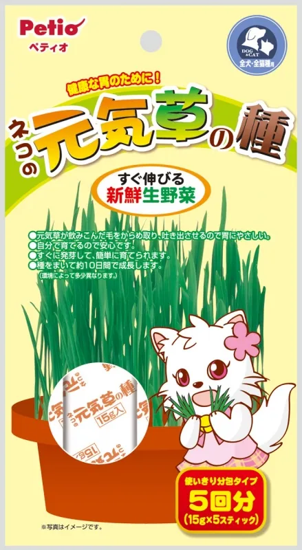 商品 ペティオ ネコの元気草の種 5袋入 画像