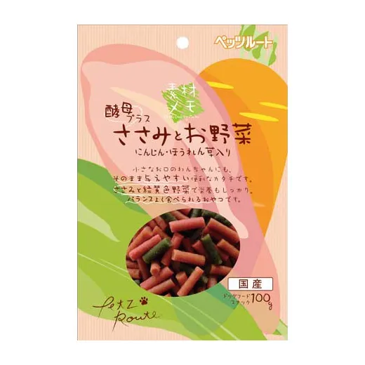 商品 ペッツルート 素材メモ ささみとお野菜 100g 画像