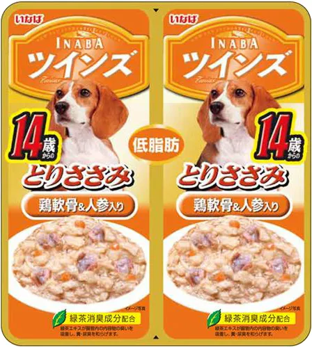 商品 いなば ツインズ 14歳からのとりささみ 鶏軟骨&人参入り 画像