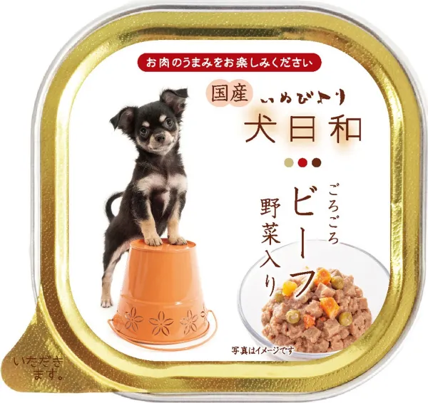 商品 犬日和トレイ ごろごろビーフ 野菜入り 100g×3 画像