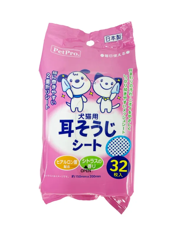 商品 ペットプロ 耳そうじシート 32枚入 画像