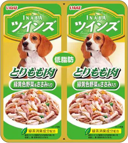 商品 いなば ツインズ とりもも肉 緑黄色野菜&ささみ入り 画像