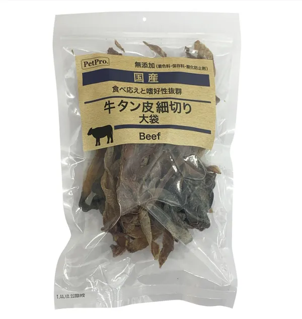 商品 ペットプロ 国産おやつ 無添加 牛タン皮 細切り 画像