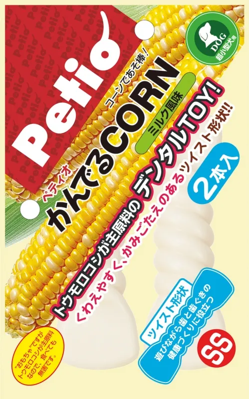 商品 ペティオ かんでるCORN ツイスト ミルク風味 画像